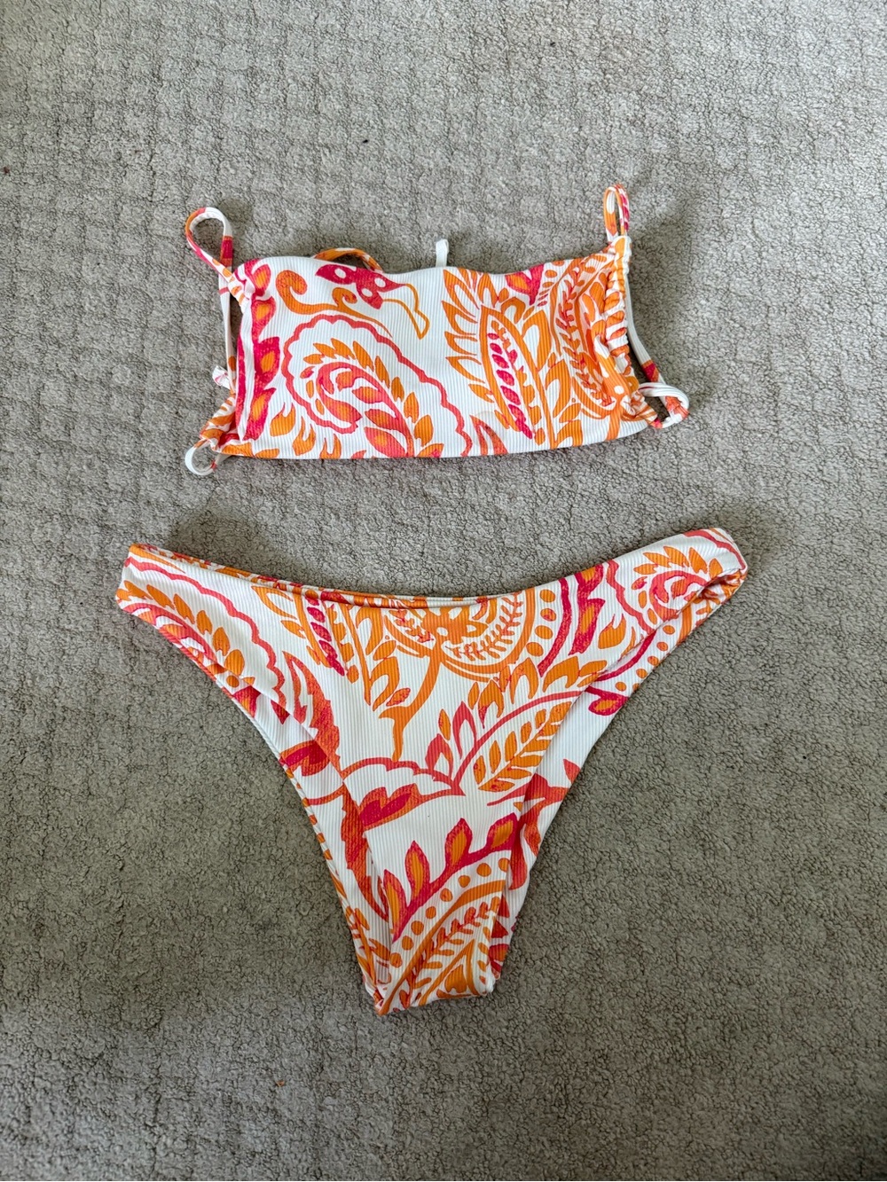 Orange & Pink Paisley Bikini Set